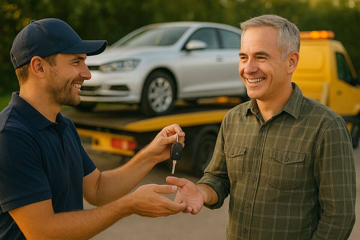 Kostenlose Abholung des defekten Autos mit dem Abschleppwagen